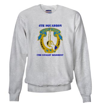 4S7CR - A01 - 03 - DUI - 4th Sqdrn - 7th Cavalry Regt with Text - Sweatshirt - Click Image to Close