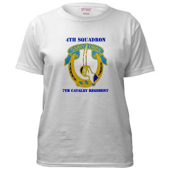 4S7CR - A01 - 04 - DUI - 4th Sqdrn - 7th Cavalry Regt with Text - Women's T-Shirt - Click Image to Close