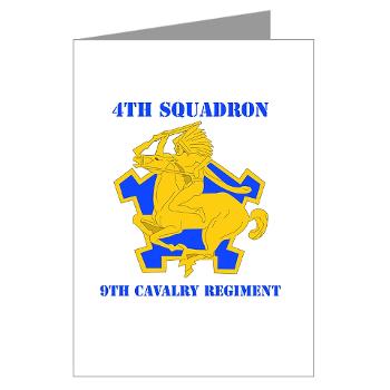 4S9CR - M01 - 02 - DUI - 4th Squadron - 9th Cavalry Regiment with Text - Greeting Cards (Pk of 10)