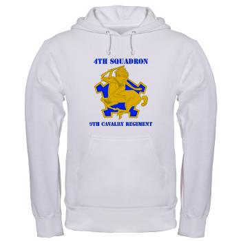 4S9CR - A01 - 03 - DUI - 4th Squadron - 9th Cavalry Regiment with Text - Hooded Sweatshirt - Click Image to Close