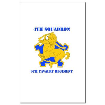 4S9CR - M01 - 02 - DUI - 4th Squadron - 9th Cavalry Regiment with Text - Mini Poster Print