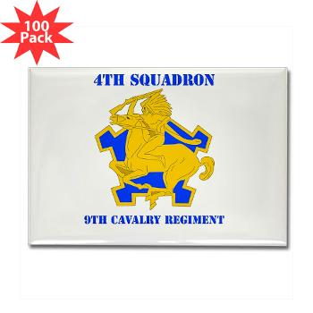 4S9CR - M01 - 01 - DUI - 4th Squadron - 9th Cavalry Regiment with Text - Rectangle Magnet (100 pack)