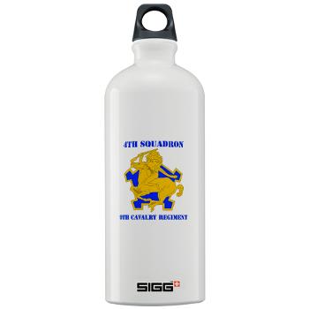 4S9CR - M01 - 03 - DUI - 4th Squadron - 9th Cavalry Regiment with Text - Sigg Water Bottle 1.0L
