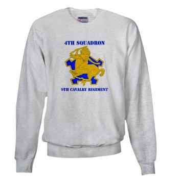 4S9CR - A01 - 03 - DUI - 4th Squadron - 9th Cavalry Regiment with Text - Sweatshirt - Click Image to Close