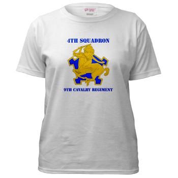 4S9CR - A01 - 04 - DUI - 4th Squadron - 9th Cavalry Regiment with Text - Women's T-Shirt