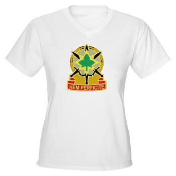 4SB4BSTB- A01 - 04 - DUI - 4th Brigade - Special Troops Bn - Women's V-Neck T-Shirt