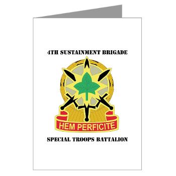 4SB4BSTB- M01 - 02 - DUI - 4th Brigade - Special Troops Bn with Text - Greeting Cards (Pk of 10) - Click Image to Close