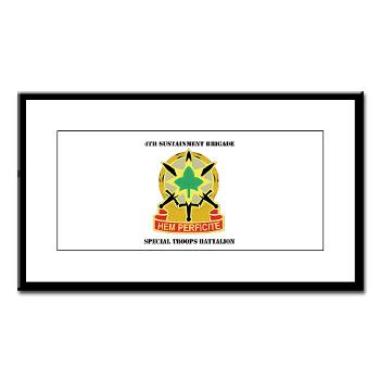 4SB4BSTB- M01 - 02 - DUI - 4th Brigade - Special Troops Bn with Text - Small Framed Print