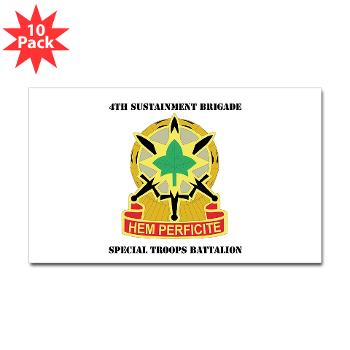 4SB4BSTB- M01 - 01 - DUI - 4th Brigade - Special Troops Bn with Text - Sticker (Rectangle 10 pk)