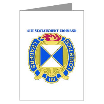 4SC - M01 - 02 - DUI - 4th Sustainment Command with Text Greeting Cards (Pk of 10)