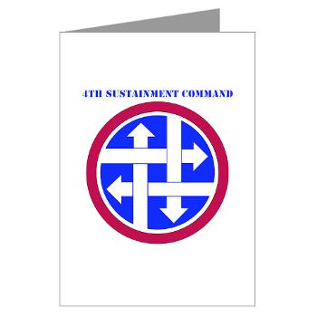 4SC - M01 - 02 - SSI - 4th Sustainment Command with Text Greeting Cards (Pk of 10)