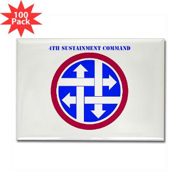 4SC - M01 - 01 - SSI - 4th Sustainment Command with Text Rectangle Magnet (100 pack)