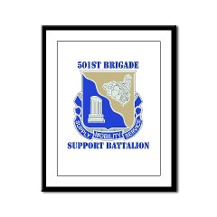 501BSB - M01 - 02 - DUI - 501st Brigade - Support Battalion with Text Framed Panel Print