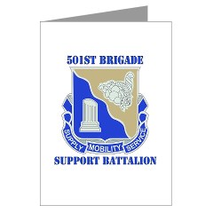 501BSB - M01 - 02 - DUI - 501st Brigade - Support Battalion with Text Greeting Cards (Pk of 20)