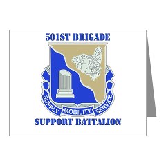 501BSB - M01 - 02 - DUI - 501st Brigade - Support Battalion with Text Note Cards (Pk of 20)