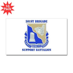 501BSB - M01 - 01 - DUI - 501st Brigade - Support Battalion with Text Sticker (Rectangle 10 pk) - Click Image to Close