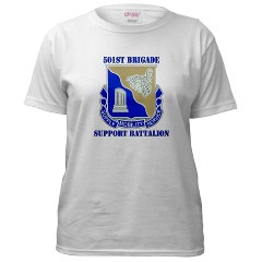 501BSB - A01 - 04 - DUI - 501st Brigade - Support Battalion with Text Women's T-Shirt - Click Image to Close