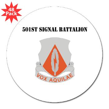 501SB - M01 - 01 - DUI - 501st Signal Battalion with Text - 3" Lapel Sticker (48 pk)