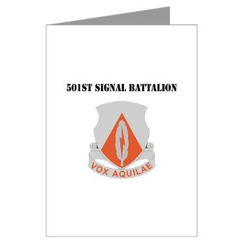 501SB - M01 - 02 - DUI - 501st Signal Battalion with Text - Greeting Cards (Pk of 20)