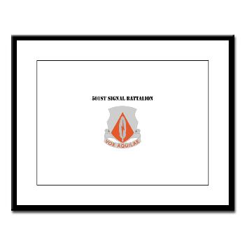501SB - M01 - 02 - DUI - 501st Signal Battalion with Text - Large Framed Print