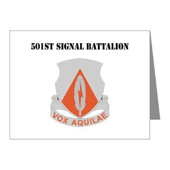 501SB - M01 - 02 - DUI - 501st Signal Battalion with Text - Note Cards (Pk of 20)