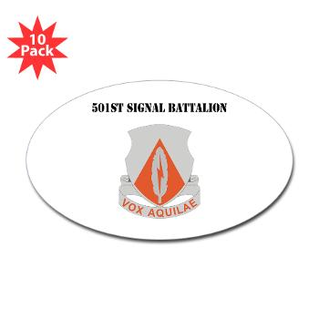 501SB - M01 - 01 - DUI - 501st Signal Battalion with Text - Sticker (Oval 10 pk)