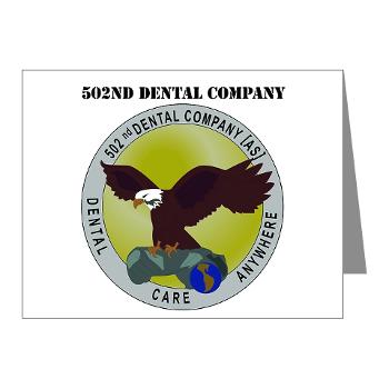 502DC - M01 - 02 - DUI - 502nd Dental Company - Note Cards (Pk of 20)
