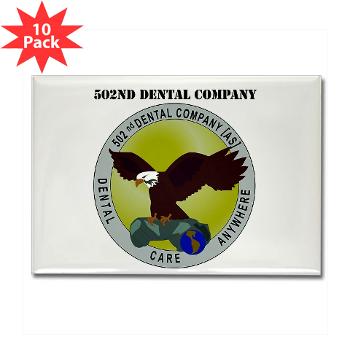 502DC - M01 - 01 - DUI - 502nd Dental Company - Rectangle Magnet (10 pack)
