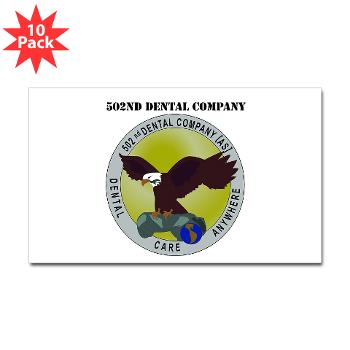 502DC - M01 - 01 - DUI - 502nd Dental Company - Sticker (Rectangle 10 pk)
