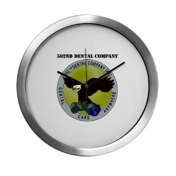 502DC - M01 - 03 - DUI - 502nd Dental Company with Text - Modern Wall Clock