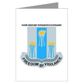 502MIB - M01 - 02 - DUI - 502nd Military Intelligence Bn with Text - Greeting Cards (Pk of 10) - Click Image to Close
