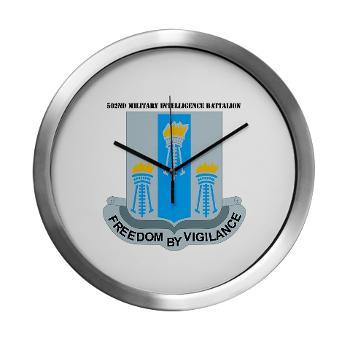 502MIB - M01 - 03 - DUI - 502nd Military Intelligence Bn with Text - Modern Wall Clock - Click Image to Close