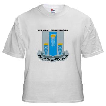 502MIB - A01 - 04 - DUI - 502nd Military Intelligence Bn with Text - White T-Shirt - Click Image to Close