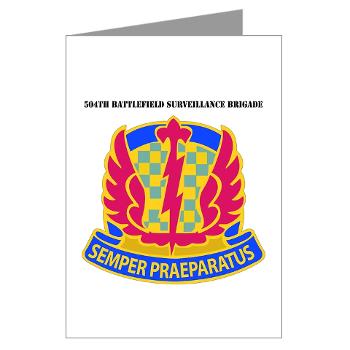 504BSB - M01 - 02 - DUI - 504th Battlefield Surveillance Brigade with Text Greeting Cards (Pk of 10)