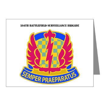 504BSB - M01 - 02 - DUI - 504th Battlefield Surveillance Brigade with Text Note Cards (Pk of 20)