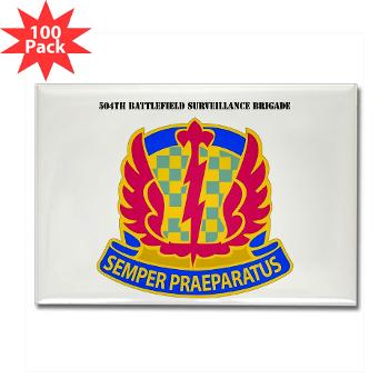 504BSB - M01 - 01 - DUI - 504th Battlefield Surveillance Brigade with Text Rectangle Magnet (100 pack)