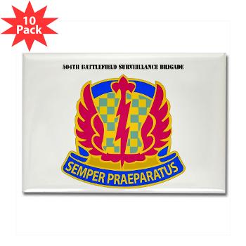 504BSB - M01 - 01 - DUI - 504th Battlefield Surveillance Brigade with Text Rectangle Magnet (10 pack)