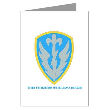 504BSB - M01 - 02 - SSI - 504th Battlefield Surveillance Brigade with Text Greeting Cards (Pk of 10)