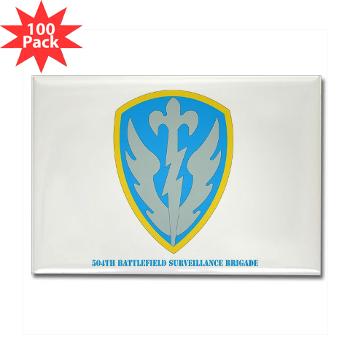 504BSB - M01 - 01 - SSI - 504th Battlefield Surveillance Brigade with Text Rectangle Magnet (100 pack)