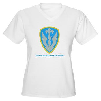 504BSB - A01 - 04 - SSI - 504th Battlefield Surveillance Brigade with Text Women's V-Neck T-Shirt