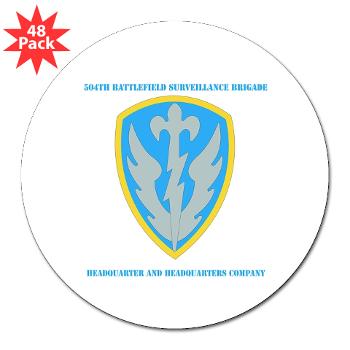 504BSBHHC - M01 - 01 - DUI - Headquarter and Headquarters Coy with Text - 3" Lapel Sticker (48 pk)