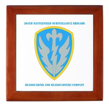 504BSBHHC - M01 - 03 - DUI - Headquarter and Headquarters Coy with Text - Keepsake Box - Click Image to Close