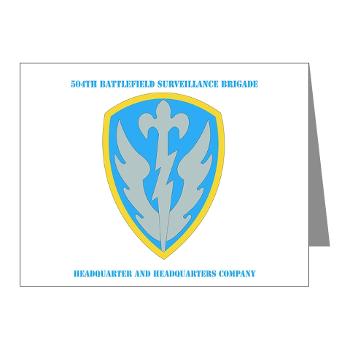 504BSBHHC - M01 - 02 - DUI - Headquarter and Headquarters Coy with Text - Note Cards (Pk of 20)