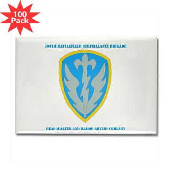 504BSBHHC - M01 - 01 - DUI - Headquarter and Headquarters Coy with Text - Rectangle Magnet (100 pack) - Click Image to Close