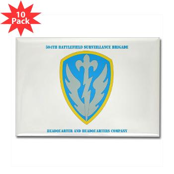 504BSBHHC - M01 - 01 - DUI - Headquarter and Headquarters Coy with Text - Rectangle Magnet (10 pack) - Click Image to Close