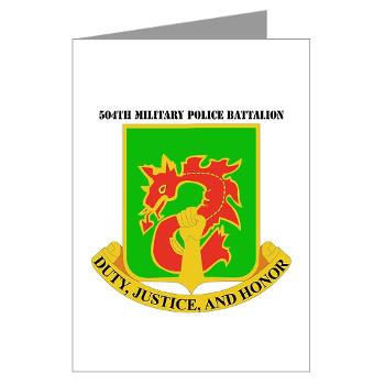 504MPB - M01 - 02 - DUI - 504th Military Police Bn with Text - Greeting Cards (Pk of 20) - Click Image to Close