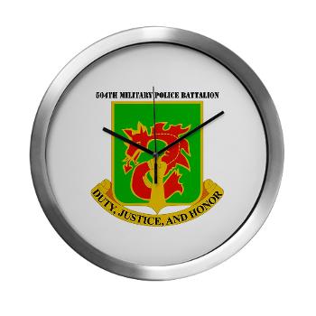 504MPB - M01 - 03 - DUI - 504th Military Police Bn with Text - Modern Wall Clock - Click Image to Close