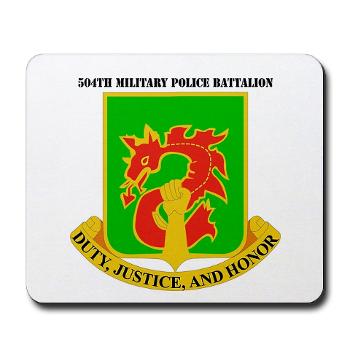504MPB - M01 - 03 - DUI - 504th Military Police Bn with Text - Mousepad