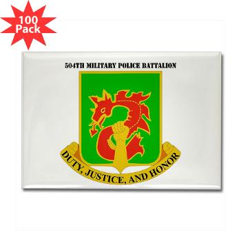 504MPB - M01 - 01 - DUI - 504th Military Police Bn with Text - Rectangle Magnet (100 pack)