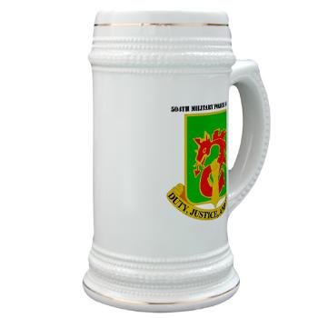 504MPB - M01 - 03 - DUI - 504th Military Police Bn with Text - Stein - Click Image to Close